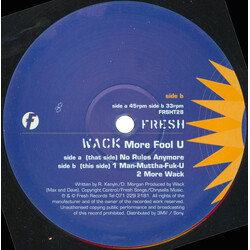 Wack More Fool U USED VINYL 12INCH 33 S RPM 45 RPM