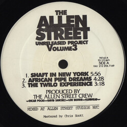 The Allen Street Crew The Allen Street Unreleased Project Volume 3 USED VINYL 12INCH 33 S RPM