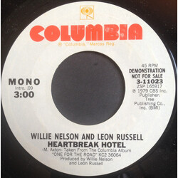Willie Nelson / Leon Russell Heartbreak Hotel USED VINYL 7INCH 45 RPM PROMO STYRENE STEREO MONO