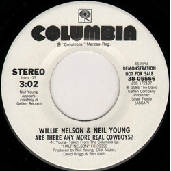 Willie Nelson / Neil Young Are There Any More Real Cowboys? USED VINYL 7INCH 45 RPM PROMO