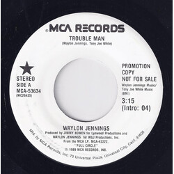 Waylon Jennings Trouble Man USED VINYL 7INCH 45 RPM PROMO