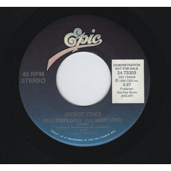 George Jones (2) Hell Stays Open (All Night Long) USED VINYL 7INCH 45 RPM PROMO