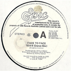 Face To Face (3) 10-9-8 (Dance Mix) USED VINYL 12INCH 45 RPM PROMO