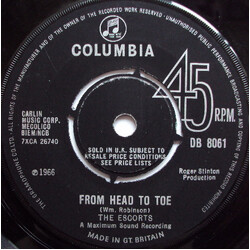 The Escorts (3) From Head To Toe USED VINYL 7INCH 45 RPM