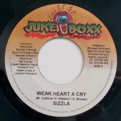 Sizzla Weak Heart A Cry USED VINYL 7INCH 45 RPM