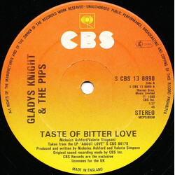 Gladys Knight And The Pips Taste Of Bitter Love USED VINYL 12INCH SINGLE 45 RPM
