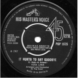 Vera Lynn It Hurts To Say Goodbye Vinyl 7" USED