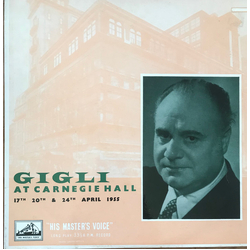 Beniamino Gigli Gigli At Carnegie Hall Vinyl LP USED