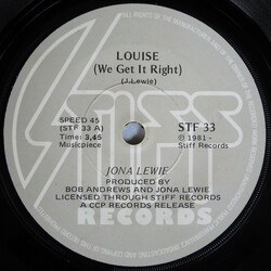 Jona Lewie Louise (We Get It Right) USED VINYL 7INCH SINGLE