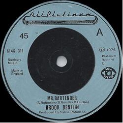 Brook Benton Mr. Bartender USED VINYL 7INCH 45 RPM