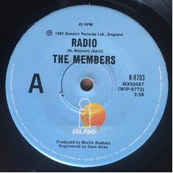 The Members Radio USED VINYL 7INCH 45 RPM SINGLE