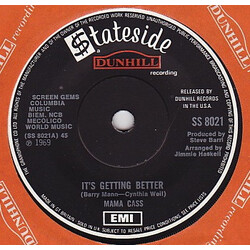 Cass Elliot It's Getting Better USED VINYL 7INCH 45 RPM SINGLE MONO