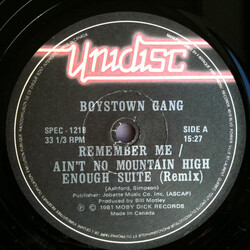 Boys Town Gang Remember Me / Ain't No Mountain High Enough Suite (Remix) USED VINYL 12INCH 33 S RPM REISSUE