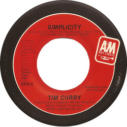 Tim Curry Simplicity USED VINYL 7INCH PROMO STEREO MONO