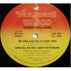 Carol Williams No One Can Do It (Like You) (Special Re-Mix: Shep Pettibone) USED VINYL 12INCH 33 S RPM
