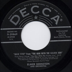 Elmer Bernstein & Orchestra "Main Title" From "The Man With The Golden Arm" / Clark Street Vinyl 7" USED