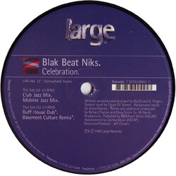 Blak Beat Niks Celebration USED VINYL 12INCH 33 S RPM