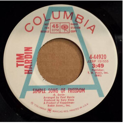 Tim Hardin Simple Song Of Freedom USED VINYL 7INCH 45 RPM PROMO