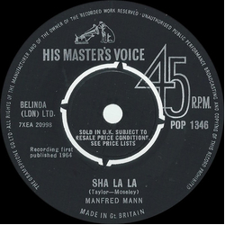 Manfred Mann Sha La La Vinyl 7" USED