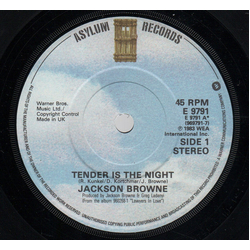 Jackson Browne Tender Is The Night Vinyl 7" USED