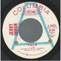 Jerry Inman Talk USED VINYL 7INCH 45 RPM SINGLE PROMO STYRENE
