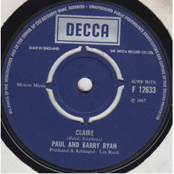 Paul & Barry Ryan Claire Vinyl 7" USED