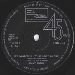 Jimmy Ruffin It's Wonderful (To Be Loved By You) USED VINYL 7INCH SINGLE 45 RPM
