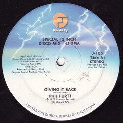 Phil Hurtt Giving It Back USED VINYL 12INCH 45 RPM