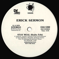 Erick Sermon Stay Real USED VINYL 12INCH 33 S RPM PROMO