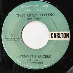 Kenny Rogers That Crazy Feeling / We'll Always Have Each Other USED VINYL 7INCH 45 RPM SINGLE PROMO
