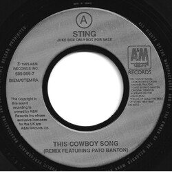 Sting This Cowboy Song (Remix Featuring Pato Banton) USED VINYL 7INCH 45 RPM SINGLE JUKEBOX