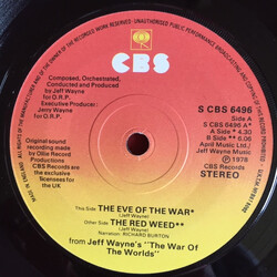 Jeff Wayne The Eve Of The War USED VINYL 7INCH 45 RPM SINGLE STEREO