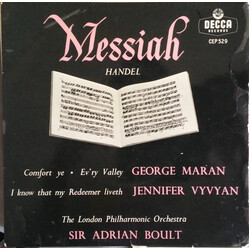 Georg Friedrich Händel / George Maran / Jennifer Vyvyan / The London Philharmonic Orchestra / Sir Adrian Boult Messiah USED VINYL 7INCH 45 RPM EP