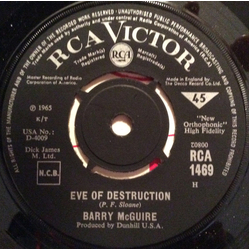 Barry McGuire Eve Of Destruction Vinyl 7" USED