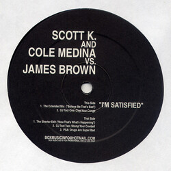 Scott K / DJ Cole Medina / James Brown I'm Satisfied USED VINYL 12INCH REPRESS PROMO