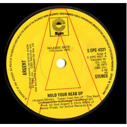 Argent Hold Your Head Up / It's Only Money (Part 1) Vinyl 7" USED