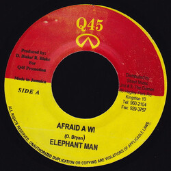 Elephant Man Afraid A Wi USED VINYL 7INCH 45 RPM