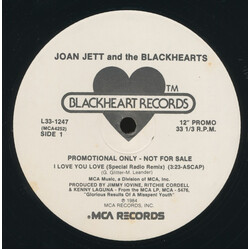 Joan Jett & The Blackhearts I Love You Love USED VINYL 12INCH 33 S RPM PROMO