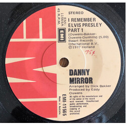 Danny Mirror I Remember Elvis Presley USED VINYL 7INCH 45 RPM SINGLE