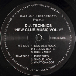DJ Technics New Club Music Vol. 2 USED VINYL 12INCH 33 S RPM