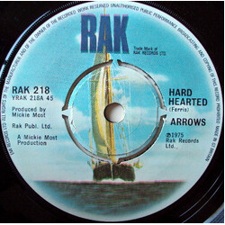 Arrows (2) Hard Hearted USED VINYL 7INCH SINGLE 45 RPM
