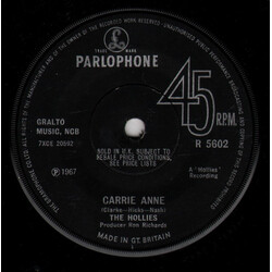 The Hollies Carrie Anne VINYL 7" USED