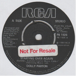 Dolly Parton Starting Over Again USED VINYL 7INCH