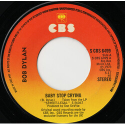 Bob Dylan Baby Stop Crying USED VINYL 7INCH 45 RPM SINGLE STEREO