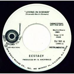 Ecstacy (3) Living In Ecstacy USED VINYL 7INCH 45 RPM PROMO