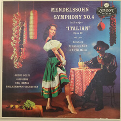 Felix Mendelssohn-Bartholdy / Franz Schubert / Georg Solti / Israel Philharmonic Orchestra Italian Symphony / Symphony No. 5 Vinyl LP USED