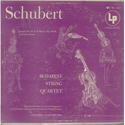 Franz Schubert / Budapest String Quartet Quartet No. 14 D Minor, Op. Posth. "Death And The Maiden" Vinyl LP USED