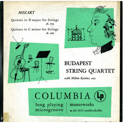 Wolfgang Amadeus Mozart / Budapest String Quartet / Milton Katims Quintet In D Major For Strings (K. 593) / Quintet In C Minor For Strings (K. 406) Vi