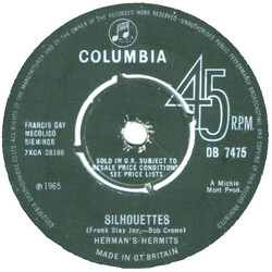 Herman's Hermits Silhouettes USED VINYL 7INCH 45 RPM SINGLE
