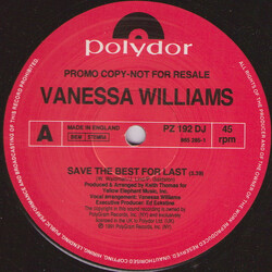 Vanessa Williams Save The Best For Last USED VINYL 12INCH 45 RPM PROMO